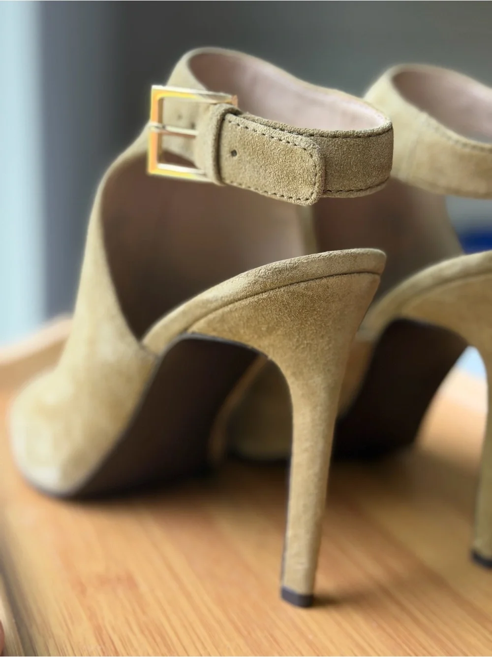 Tory Burch Olive Suede Open-Toe Ankle Booties
